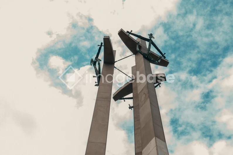 Modernist Monument Against a Blue Sky