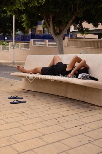 Relaxing on a Bench