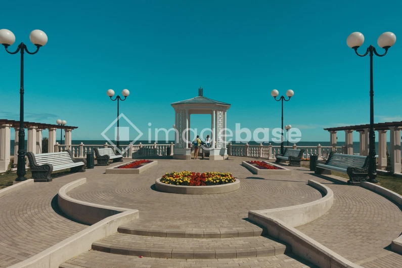 Seaside Promenade with Pavilion