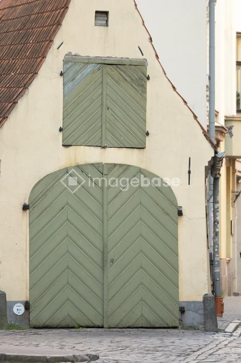 Historic Green Wooden Door