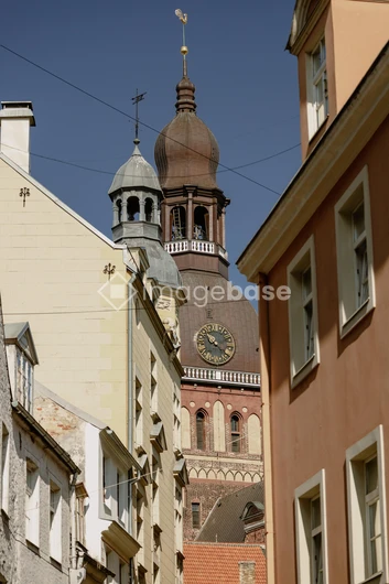 Historic Tower Among Buildings