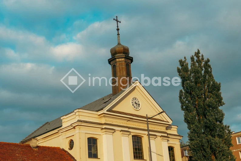 Historic Church under a Cloudy Sky