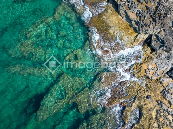 Rocky Coastline Aerial View