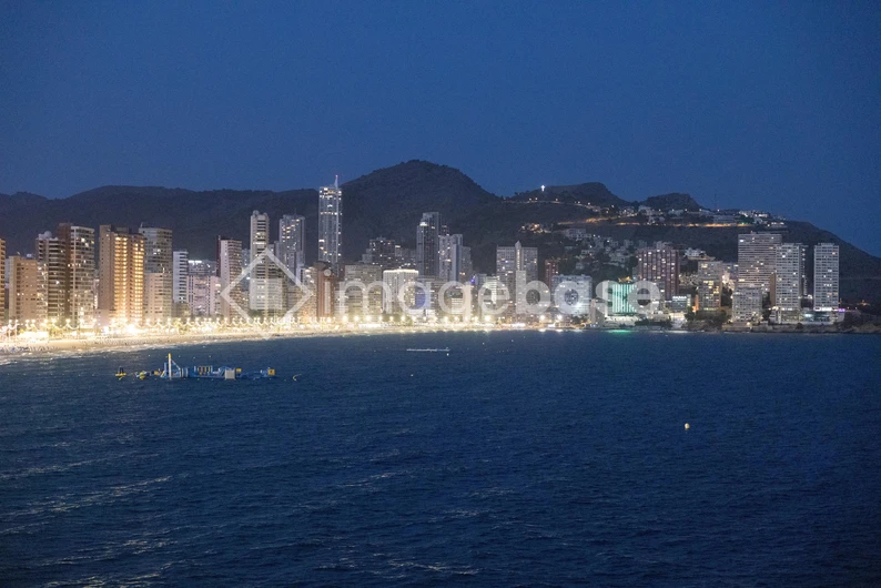 Night Cityscape by the Sea