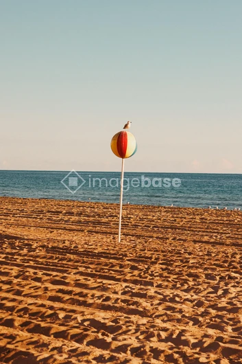 Beach Serenity with Colorful Buoy