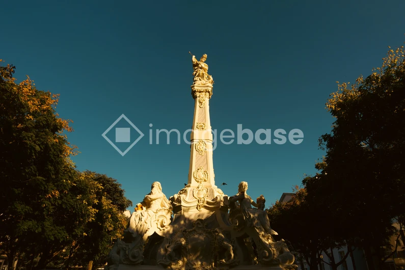 Monument in a Sunlit Square