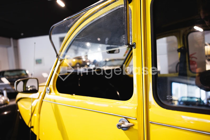 Vintage Yellow Car Interior