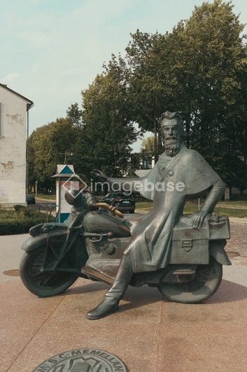 Sculpture of a Figure on a Motorcycle