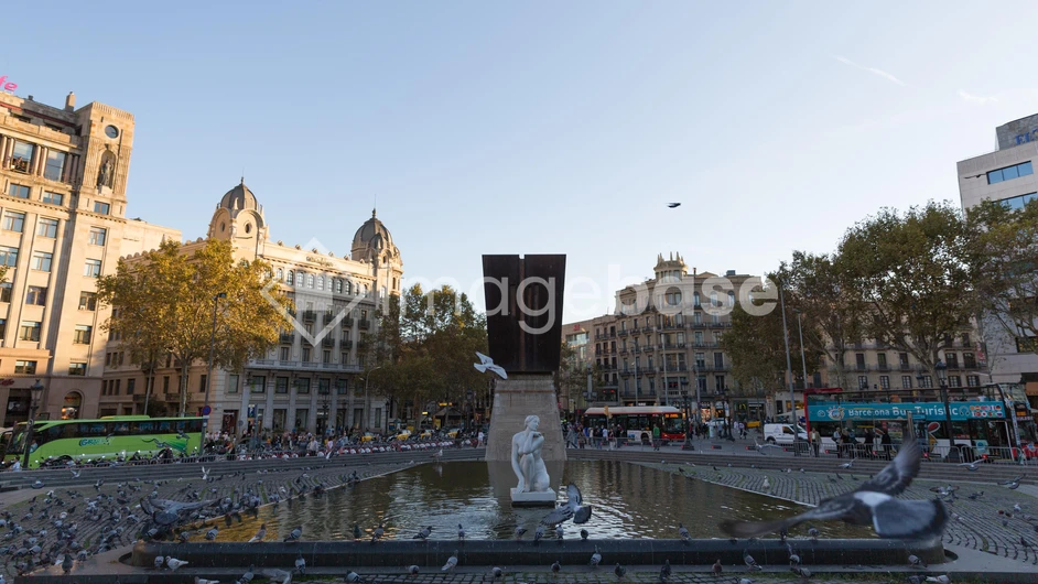 Urban Square with Fountain