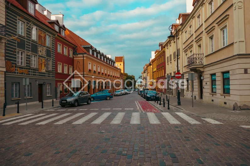 Colorful European Street Scene