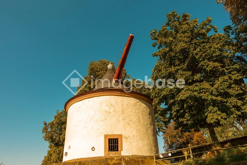 Country Windmill Under Blue Sky