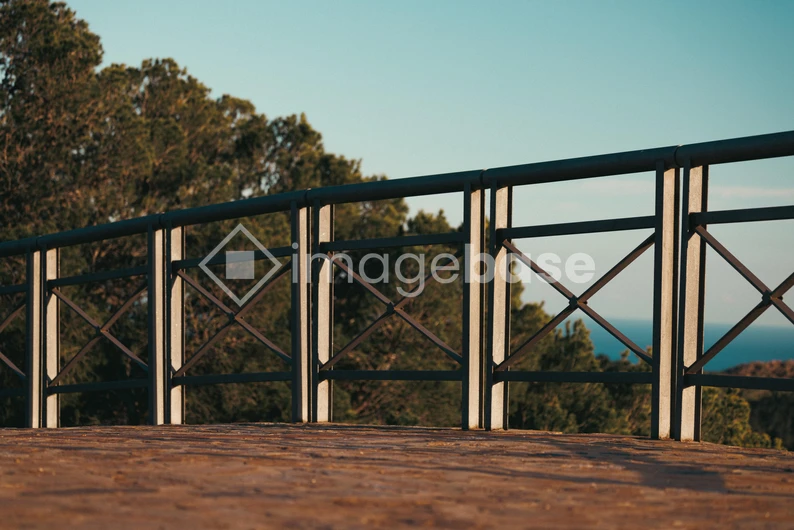 Scenic View Through a Railing