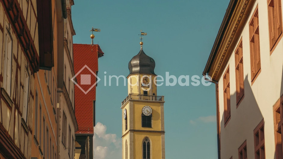 Clock Tower amidst City Buildings