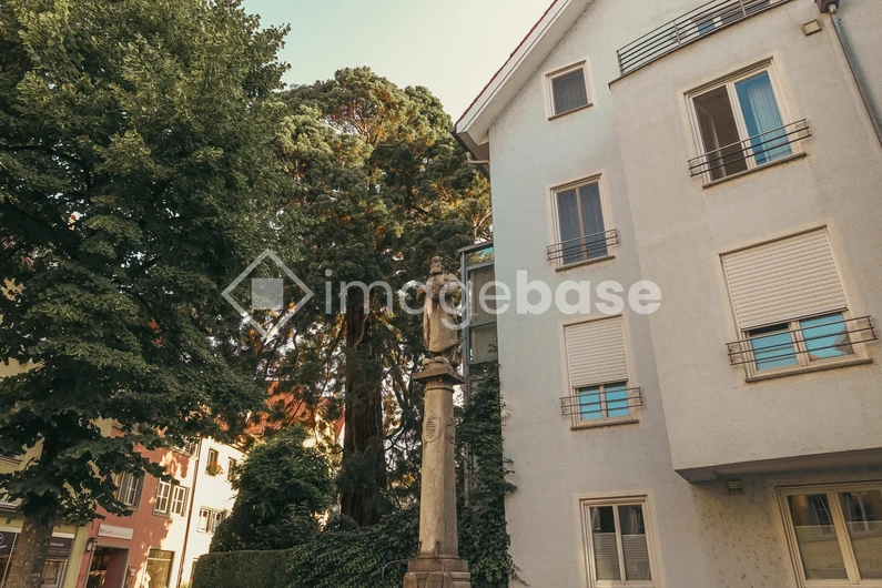 Statue by the Building