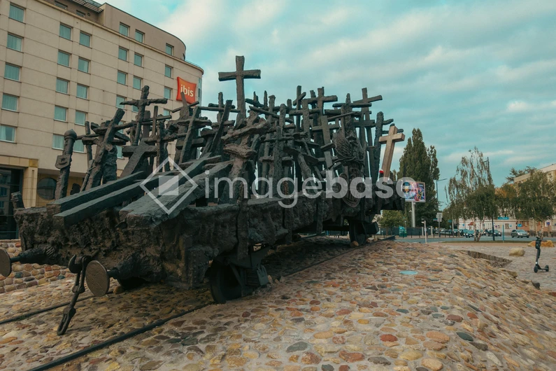 Cross Monument in Urban Setting
