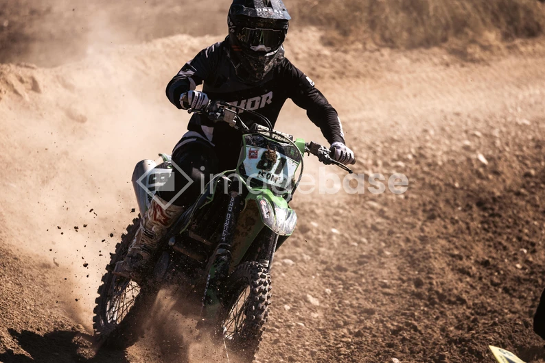Motocross Racer in Action