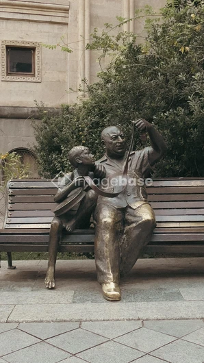Bronze Statues on a Bench