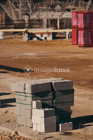 Construction Site with Building Materials
