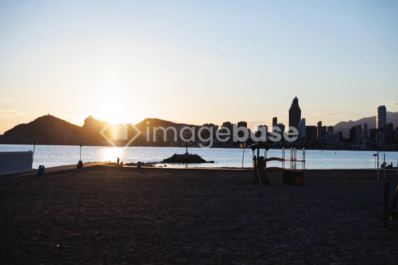 Sunset Over City Skyline