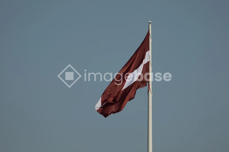 Latvian Flag in the Wind