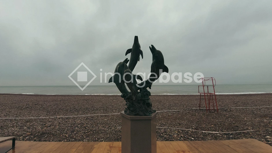 Beachfront Dolphin Sculpture