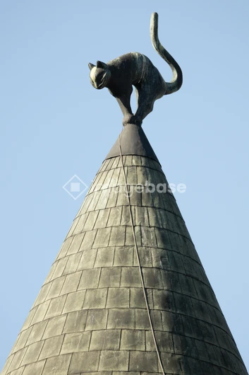 Cat Sculpture on Rooftop