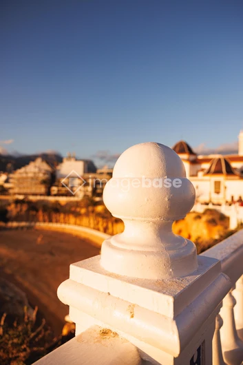 Coastal Architecture at Sunset