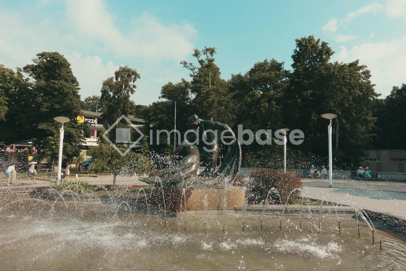 Park Fountain on a Sunny Day