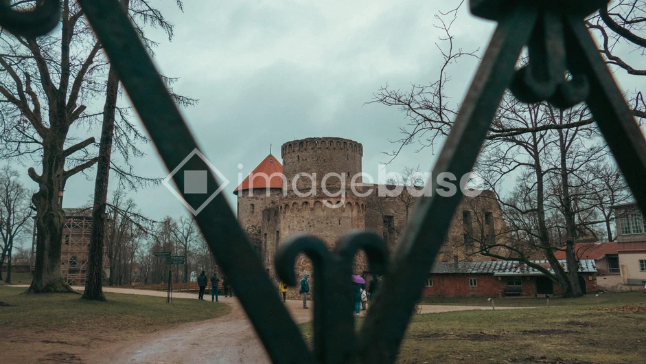 Historic Castle Through Iron Gates