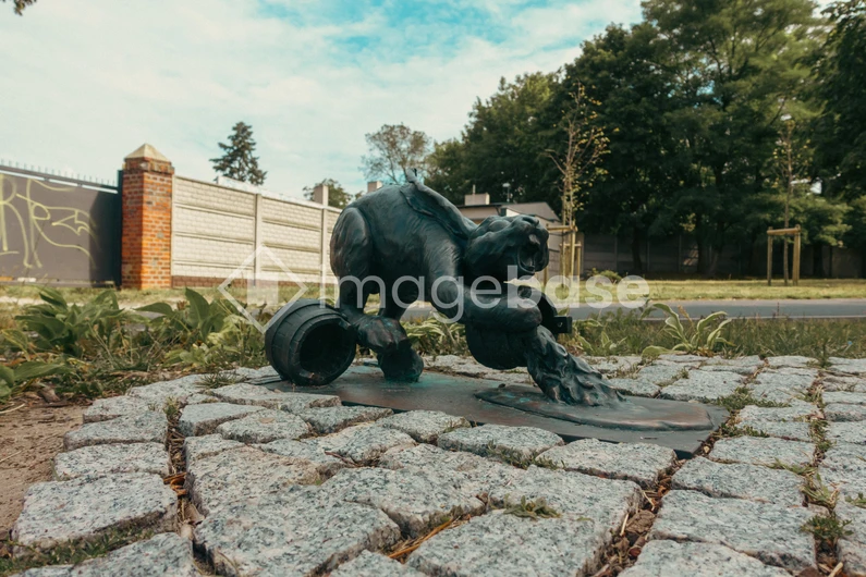 Playful Sculpture on Cobblestones