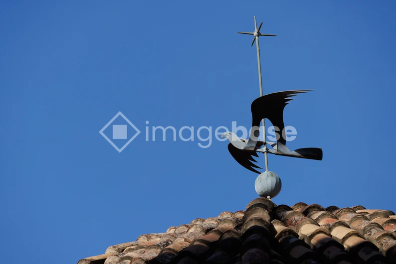 Weather Vane on Tiled Roof