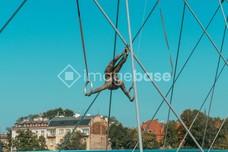Urban Sculpture on Suspension Bridge