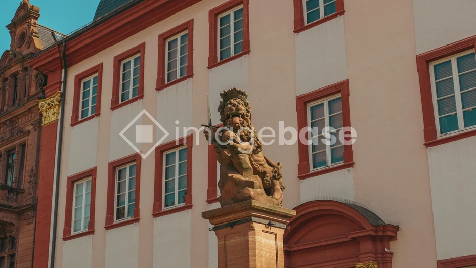 Historic Building Facade with Sculpture