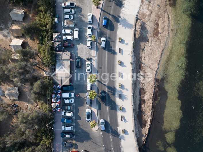 Aerial View of Coastal Parking