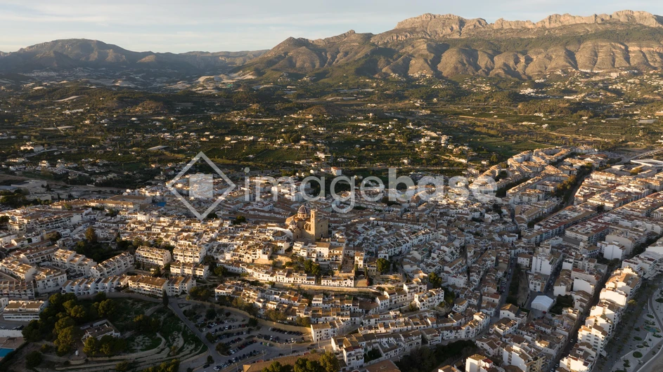 Scenic Mountain Town View