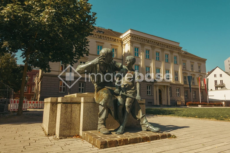 Historic Building with Sculpture