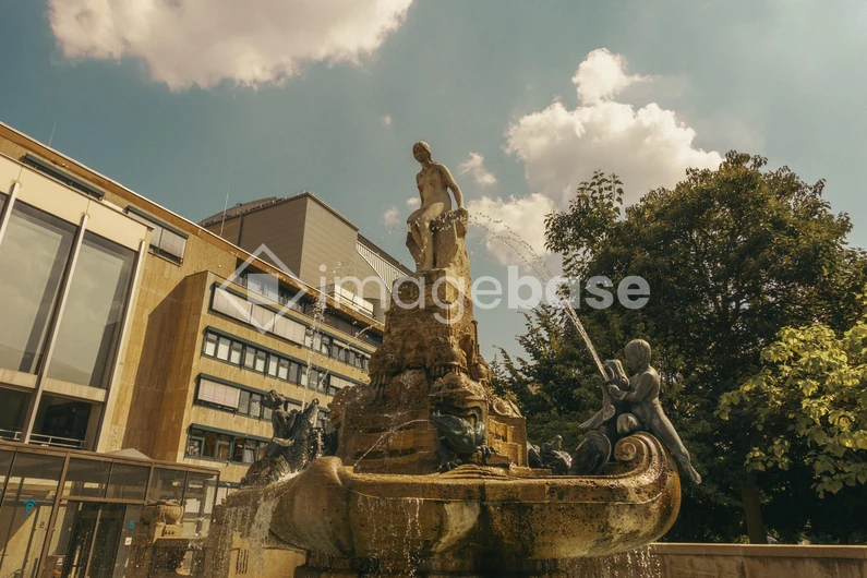 Historic Fountain in Urban Setting