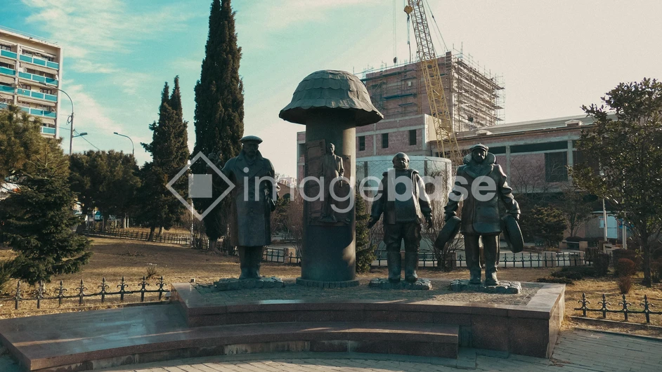 Statues in Urban Park