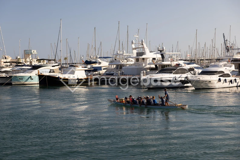 Harbor Boats and Rowers