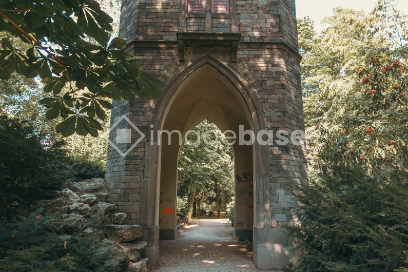 Historic Archway in Lush Park