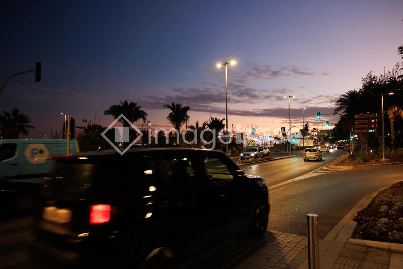 Sunset Street Scene