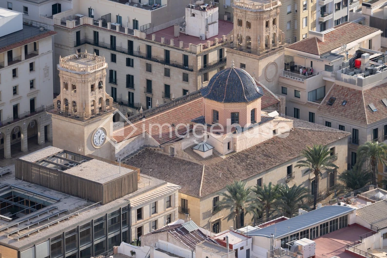 Aerial View of Historic City Center