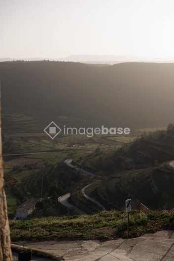 Scenic Mountain Road at Sunset