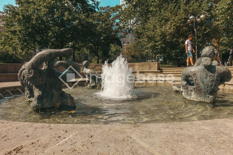 Urban Fountain in Park