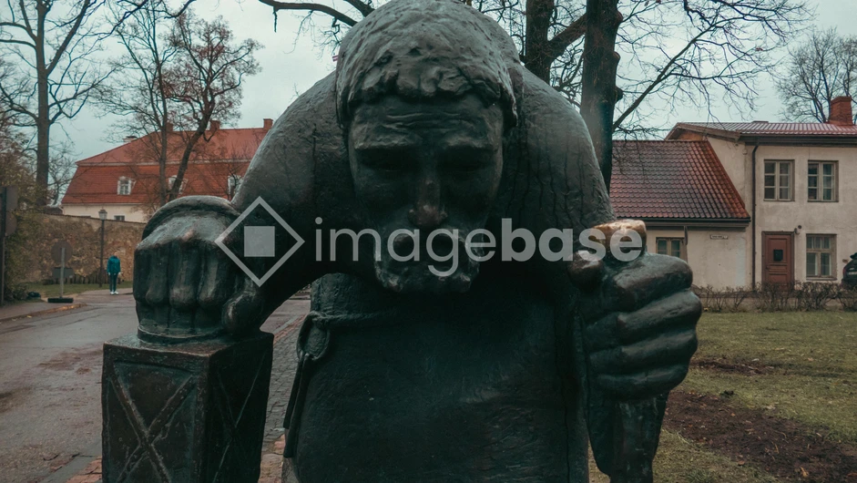 Historic Statue in Urban Setting