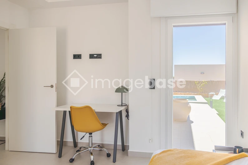 Modern Interior with Pool View