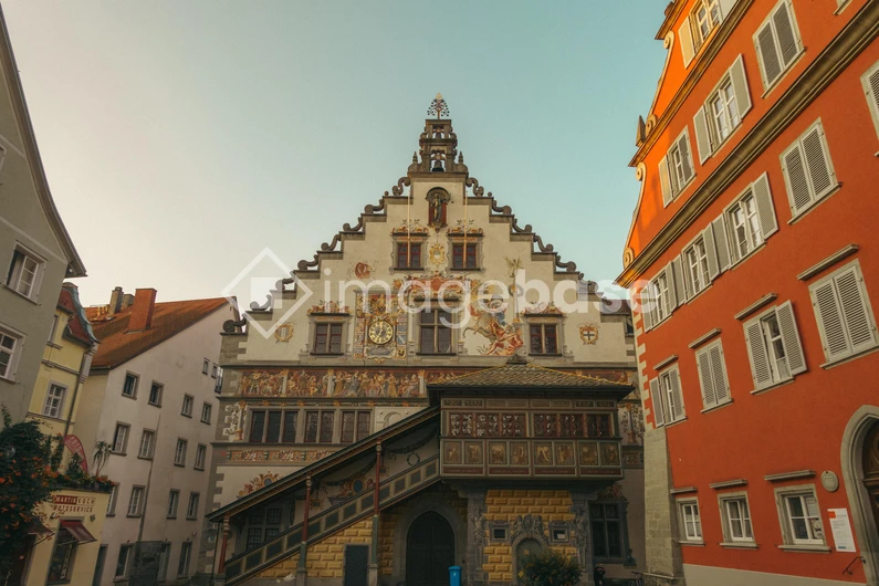 Historic Painted Building in a Quaint Town