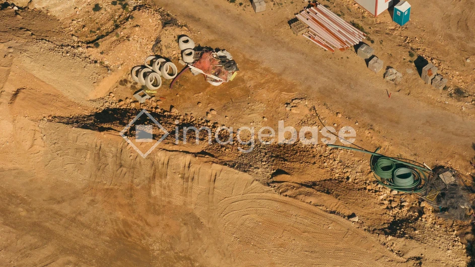 Aerial View of Construction Site