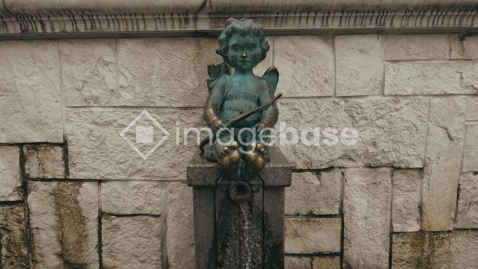 Stone Fountain Cherub