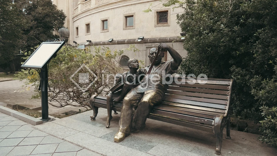 Statue on Park Bench